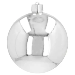 Kunststof Kerstbal XXXL 25cm Glanzend Zilver