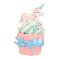 Kunststof Kersthanger Cupcake Met Eenhoorn | 11 Cm