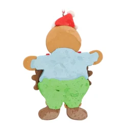 Kunststof Kersthanger Peperkoekmannetje | Blauw-groen | 12 Cm