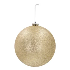 Kunststof XL Kerstbal Lichtgoud Glitter 15cm