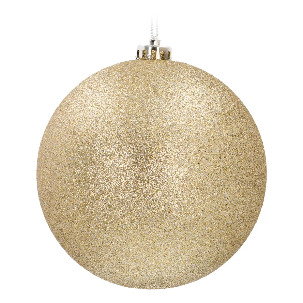 Kunststof XL Kerstbal Lichtgoud Glitter 15cm