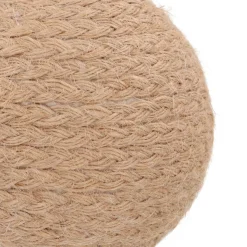 Landelijke Beige Jute Kerstbal 8 Cm
