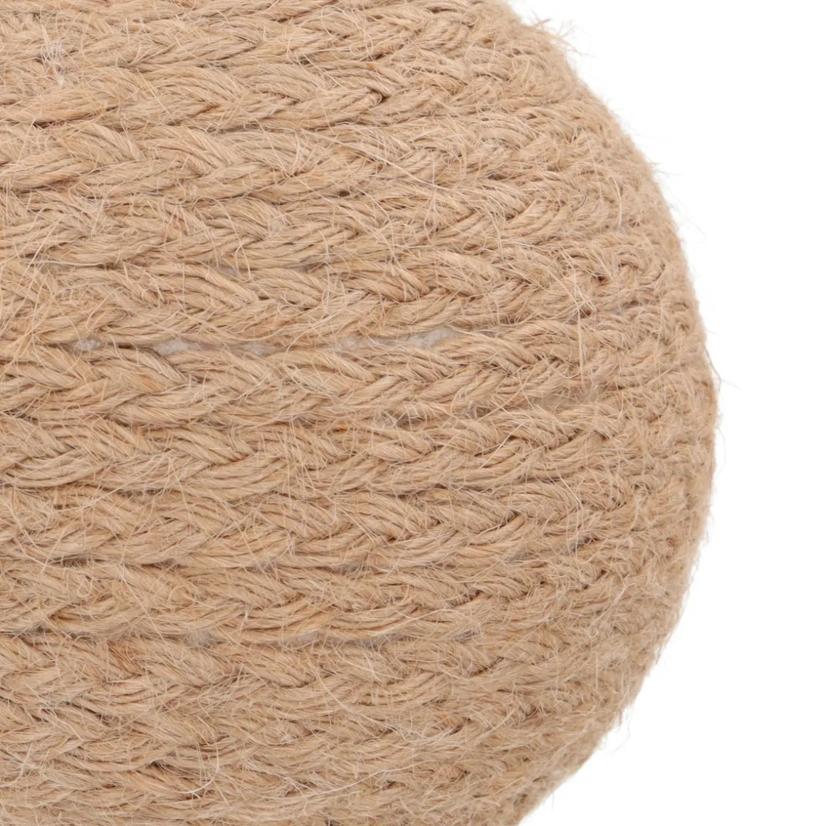 Landelijke Beige Jute Kerstbal 8 Cm