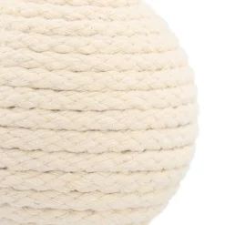 Landelijke Wolwitte Jute Kerstbal