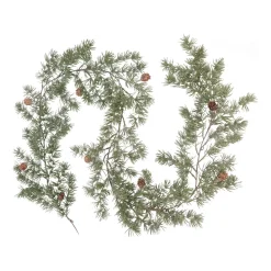 Lange Groene Winterguirlande Met Frost Look