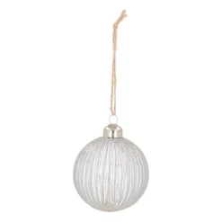 Lavendel Kerstbal Met Glitterstrepen