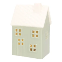 Lichtgroen Porseleinen Kersthuisje Met LED-licht