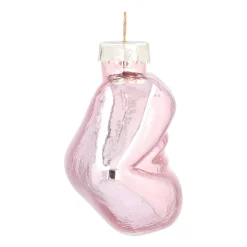 Lichtroze Mond Kersthanger Van Glas