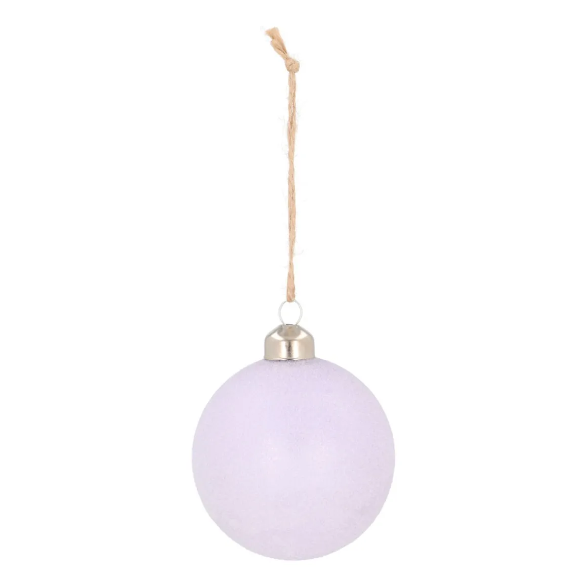 Lila Kerstbal Met 'frozen' Coating