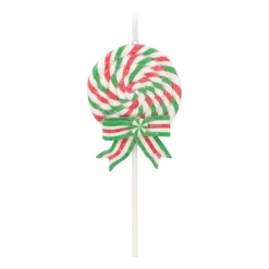 Lolly Kersthanger Klei | Rood-wit-groen | Handgemaakt | 16 Cm