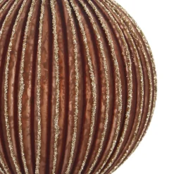 Luxe Bruine Kerstbal Met Matte Afwerking En Glitters