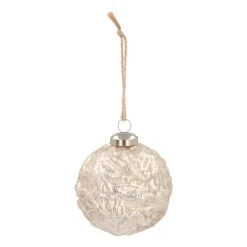 Luxe Glazen Kerstbal Met Motief 8 Cm Champagne