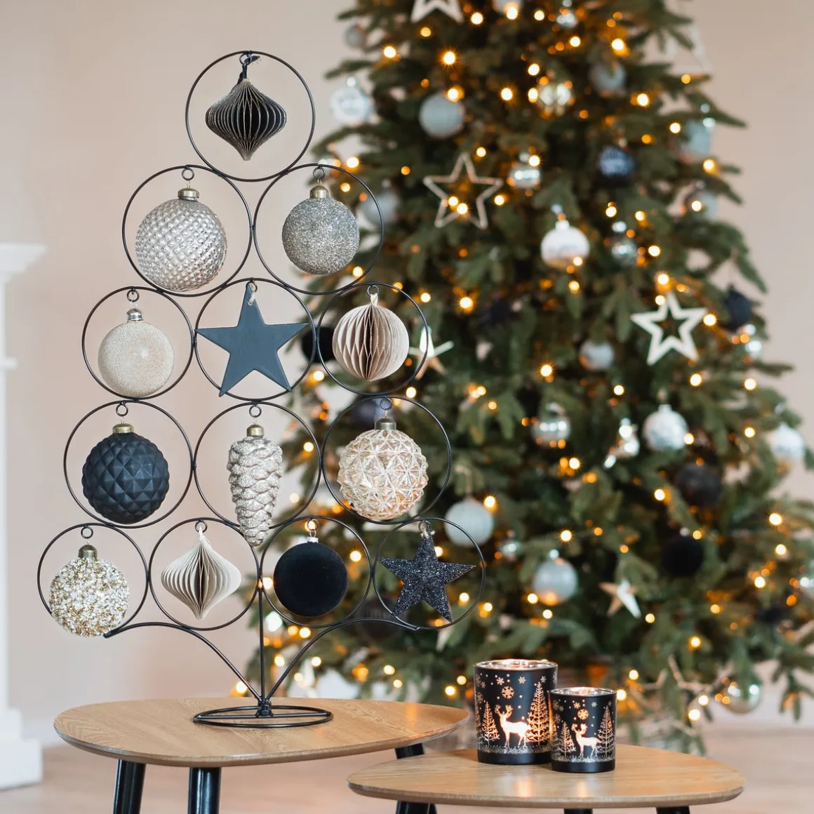 Luxe Glazen Kerstbal Met Reliëf 10 Cm Champagne