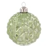 Luxe Kerstbal Antiek Geometrisch | Glas | Groen-goud | 10cm