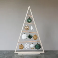 Luxe Kerstbal Bladgoud Met Witte Strepen | Glas | Transparant-Goud | 8cm