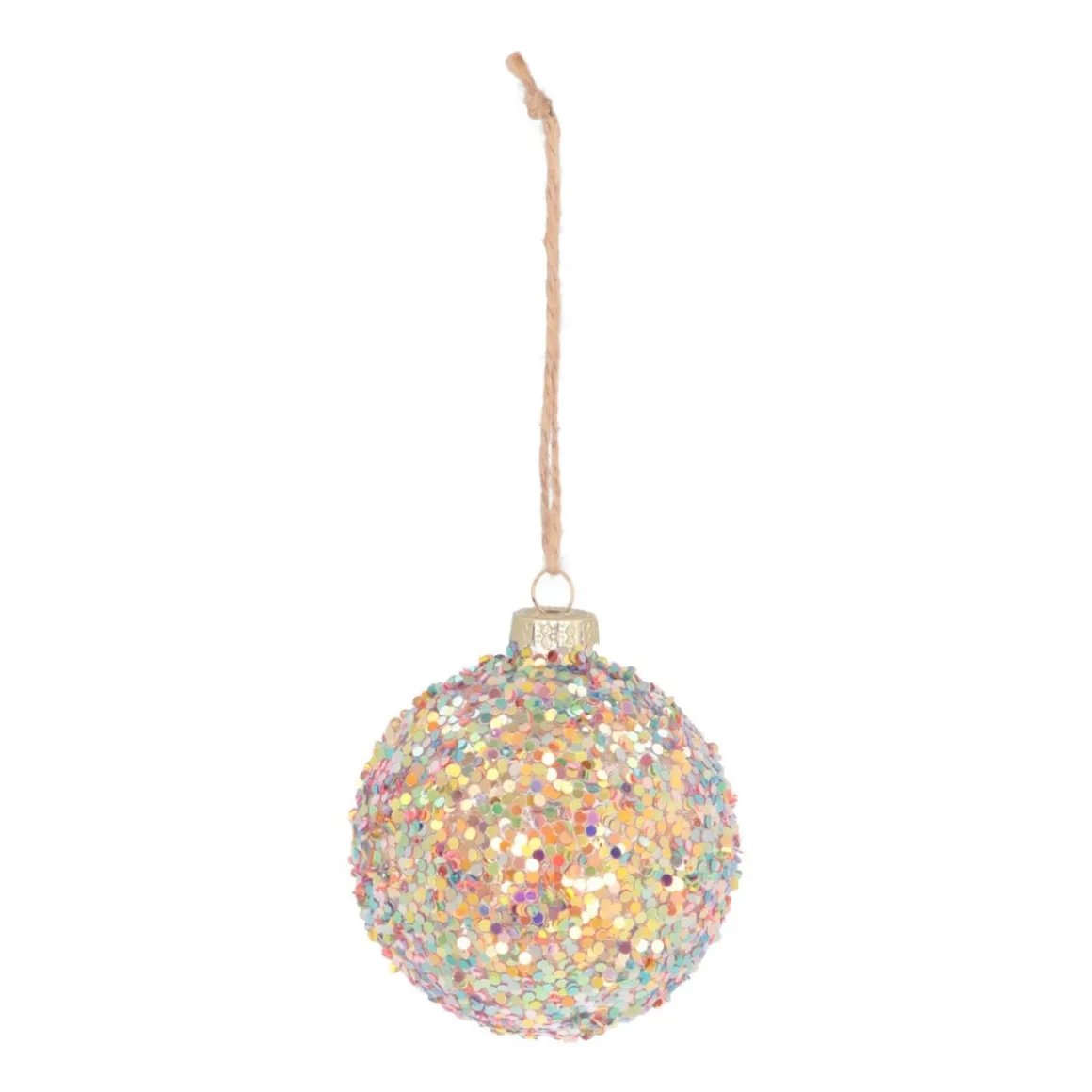 Luxe Kerstbal Gekleurd Glitter | Multi | Glas | 8cm