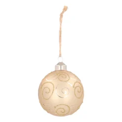 Luxe Kerstbal Met Krul | Lichtgoud | Mat | Glas | 8 Cm