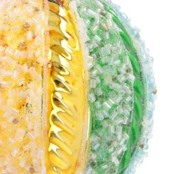 Luxe Kerstbal Met Pareltjes & Glitter | Glas | Multikleur | 8cm