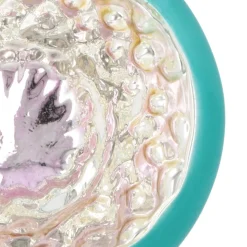 Luxe Kerstbal Met Reflector | Glas | Tealblauw | 8cm