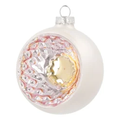 Luxe Kerstbal Met Reflector | Glas | Zilver | 8cm