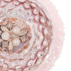 Luxe Kerstbal Met Reflector | Glas | Roze | 8cm