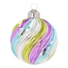 Luxe Kerstbal Met Swirl | Pastelkleuren | Glas | 8 Cm