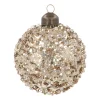 Luxe Kerstbal Pailletten | Glas | Taupe | 8cm