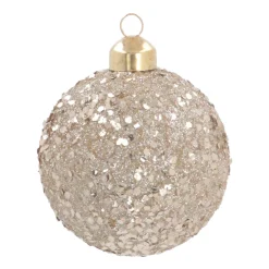 Luxe Kerstbal Pailletten | Champagne | Glas | 8cm