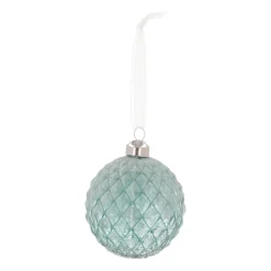 Luxe Kerstbal Ruiten Frost | Glas | Blauw | 8cm
