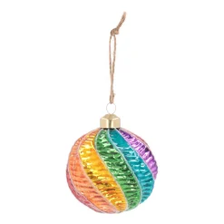Luxe Kerstbal Swirl | Glas | Multi | 8cm