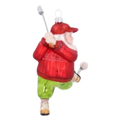 Luxe Kersthanger Golfende Kerstman 13cm