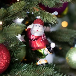 Luxe Kersthanger Golfende Kerstman 13cm