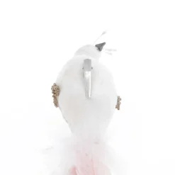 Luxe Pauw Op Clip | Creme-Champagne | Echte Veren | 55cm