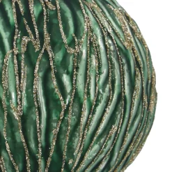 Matgroene Kerstbal Met Organische Lijnen