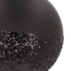 Matzwarte Kerstbal Met Zwarte Glitterdip