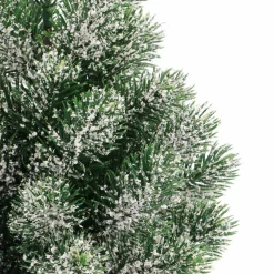 Mini Kerstboom In Rieten Mandje | 30 Cm | Met Sneeuwlaagje