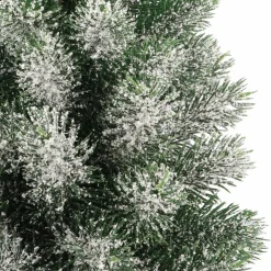 Mini Kerstboom In Rieten Mandje | 56 Cm | Met Sneeuwlaagje