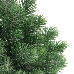 Mini Kerstboom Met Frost | 30 Cm | Incl. Grijs Rieten Mandje