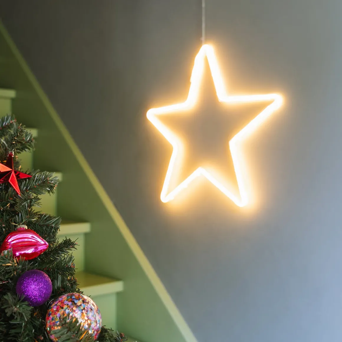 Neon Kerstster | 50 Cm