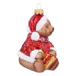 Nostalgische Teddybeer Kersthanger Met Kerstmuts