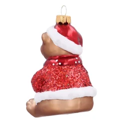 Nostalgische Teddybeer Kersthanger Met Kerstmuts