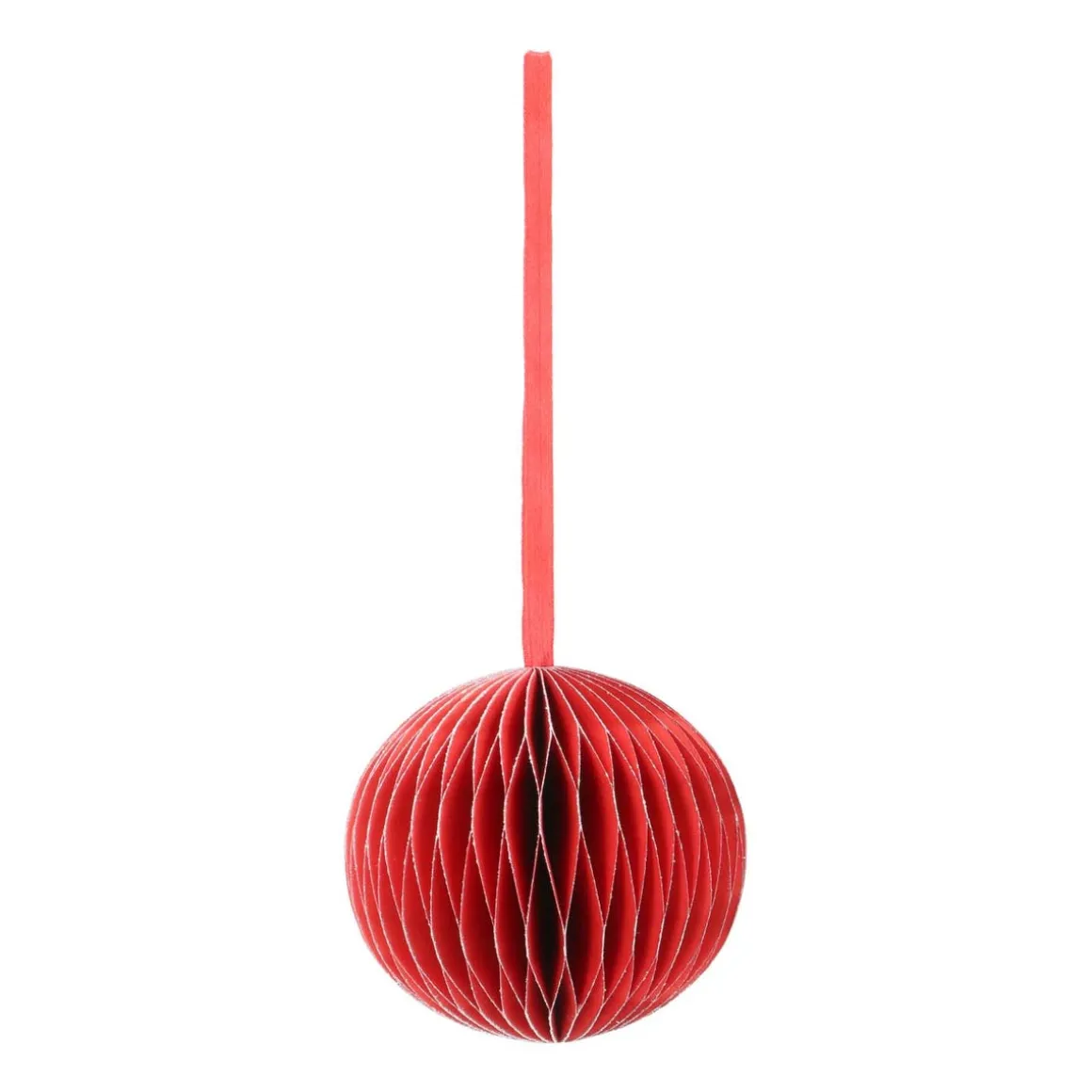 Papieren Kerstbal | Kerstrood | 8 Cm