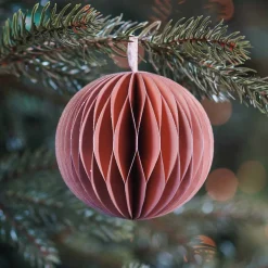 Papieren Kerstbal | Oud Roze | 8 Cm
