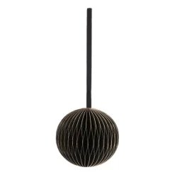 Papieren Kerstbal | Zwart | 8 Cm