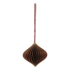 Papieren Kersthanger Ui-vorm | Goudbruin | 8 Cm