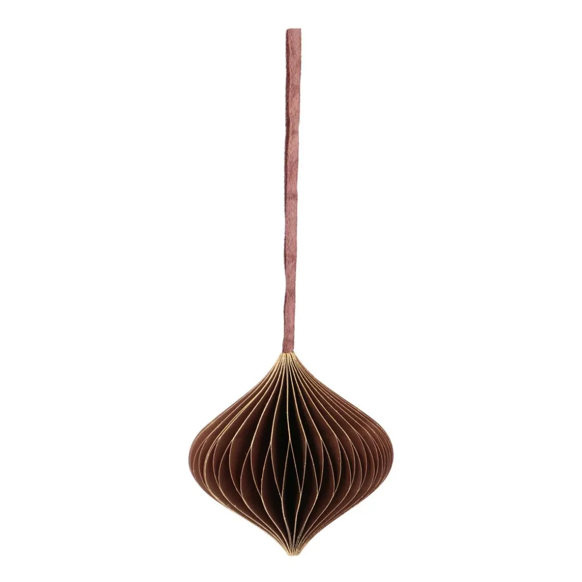 Papieren Kersthanger Ui-vorm | Goudbruin | 8 Cm