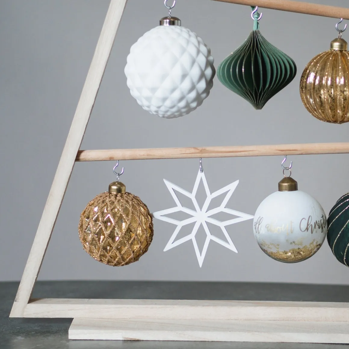 Papieren Kersthanger Ui-vorm | Cottage Green | 8 Cm