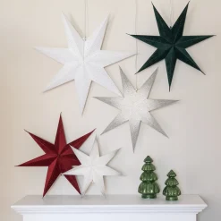 Papieren Kerstster | Bordeauxrood | 60 Cm | 7-punts | Velvet