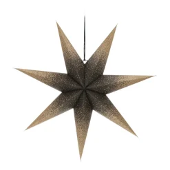 Papieren Kerstster | Goud-zwart | 60 Cm | 7-punts