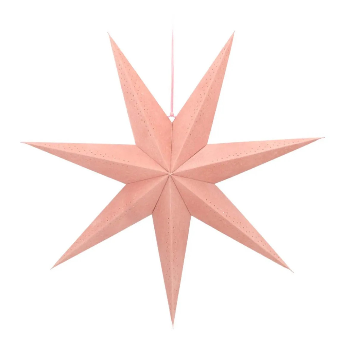 Papieren Kerstster | Oud Roze | 60 Cm | 7-punts | Velvet